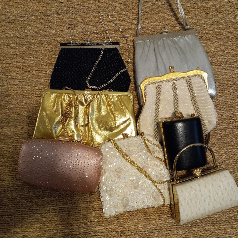 Lot of 8 Vintage evening Bags